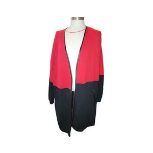 Charter Club Jacket Women's 3X Red Black Milano Core FSH Cardigan Sweater jj3599